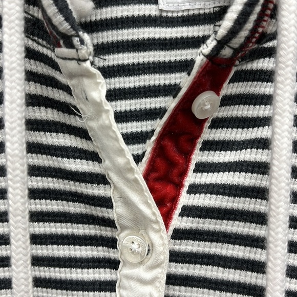 Abercrombie & Fitch One Piece Striped Thermal Hoodie Mini Romper L - Picture 6 of 11